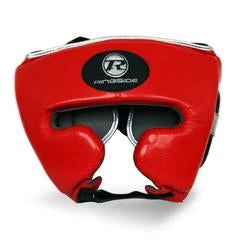 Champs Bxing RINGSIDE -Pro Fitness Red/Silver Head Guard Synthetic Leather