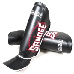 Champs Bxing Ltd SANDEE- Cool-Tec Black, White & Red Leather Boot Shinguard SHIN PROTECTION