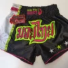 Muay Thai Addict - Black And Green Single Panel Stars Muay Thai Shorts