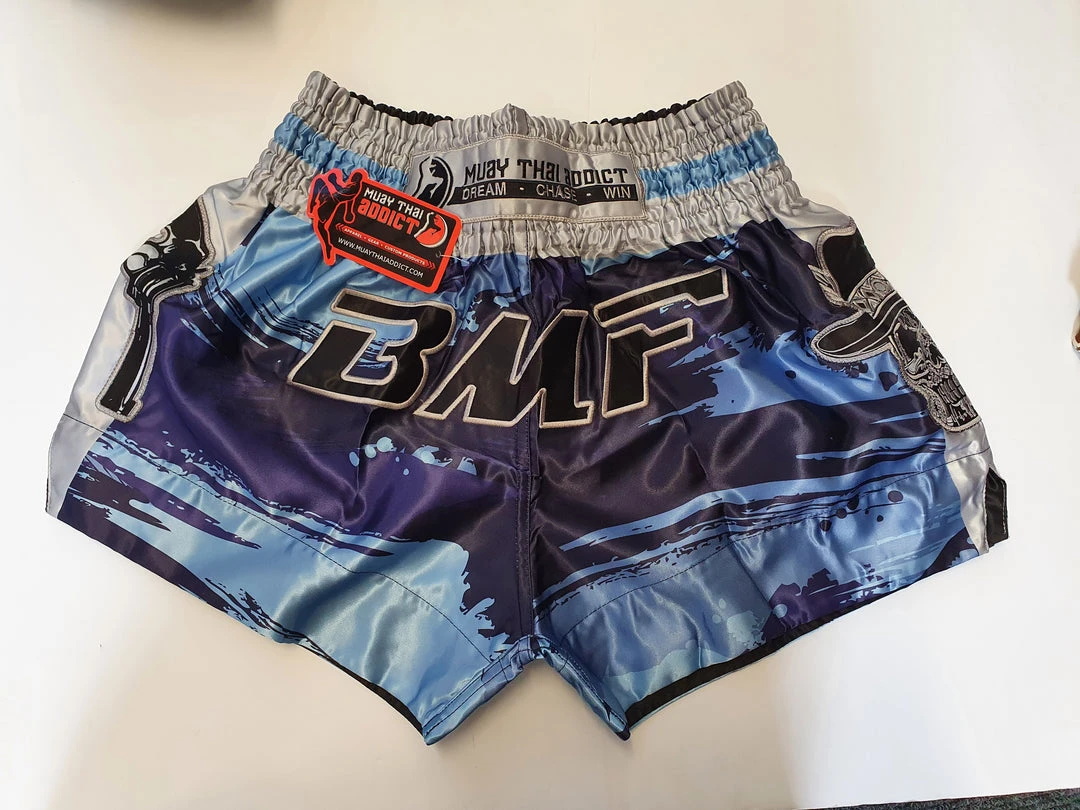 Muay Thai Addict-BMF Blue Showdown Muay Thai Shorts 1 Muay Thai Addict-BMF Blue Showdown Muay Thai Shorts