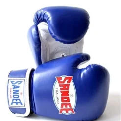 Champs Bxing Ltd SANDEE-JUNIOR Authentic Velcro Blue & White Synthetic Leather Boxing Glove