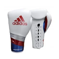 Adidas-AdiSpeed White/red Lace Boxing Gloves SENIOR GLOVES