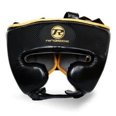 Champs Bxing Ltd HEAD & GROIN GUARDS RINGSIDE -Pro Fitness Black/Gold Head Guard Synthetic Leather