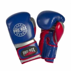 Champs Bxing Ltd SENIOR GLOVES PROBOX-CHAMP SPAR' BLUE/RED/SILVER GLOVES