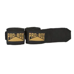 PROBOX-BLACK/GOLD AIBA SPEC STRETCH HAND WRAPS WRAPS & GEL PADS