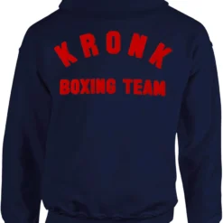 KRONK One Colour Gloves Towelling Applique Hoodie Regular Fit Navy CLOTHING