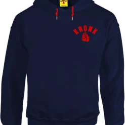 KRONK One Colour Gloves Towelling Applique Hoodie Regular Fit Navy CLOTHING