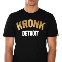 KRONK Detroit Gold Series Slimfit T Shirt Black CLOTHING