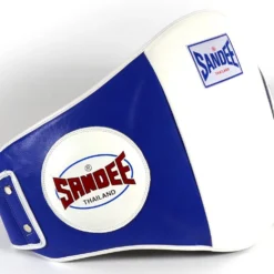 Champs Bxing Ltd COACHES BODY STRIKE SHIELDS SANDEE-Velcro Blue & White Leather Belly Pad