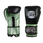 CLETO REYES SENIOR GLOVES Limited Edition Black And Metallic Green Sparring Gloves