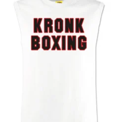 CLOTHING KRONK- Boxing Sleeveless T Shirt White