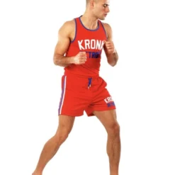 CLOTHING KRONK Iconic Detroit Applique Training Gym Vest Red