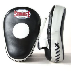 MUAY THAI Sandee Leather Black & White Curved Focus Mitt