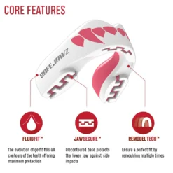 SAFEJAWZ® EXTRO SERIES SELF-FIT 'PINK FANGZ' MOUTHGUARD