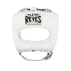 Champs Bxing CLETO REYES-WHITE Headguard With Nylon Pointed Face Bar HEAD & GROIN GUARDS