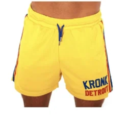 KRONK Iconic Detroit Applique Lined Shorts Yellow