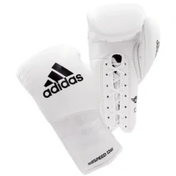 SENIOR GLOVES Adidas-AdiSpeed White Lace Boxing Gloves
