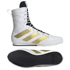 Adidas Box Hog 3 Boxing Boots – White/Gold/Black