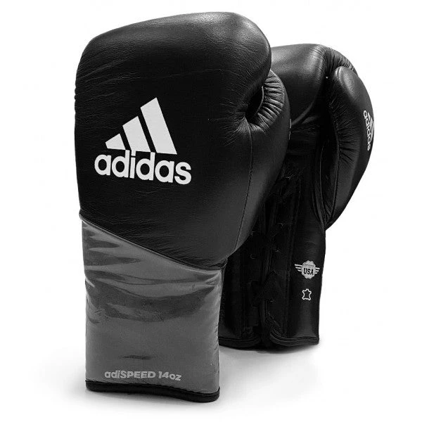 ADIADS Adidas AdiSpeed Lace Boxing Gloves Black 1 ADIADS Adidas AdiSpeed Lace Boxing Gloves Black