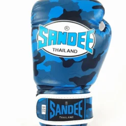Champs Bxing Ltd Sandee Authentic Velcro Camo Blue & White Synthetic Leather Boxing Glove