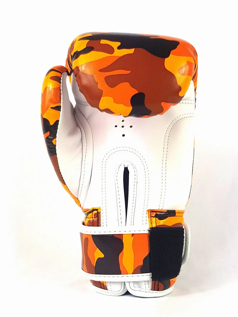 Champs Bxing Ltd Sandee Authentic Velcro Camo Orange & White Synthetic Leather Boxing Glove JUNIOR GLOVES 4oz-8oz 3 Champs Bxing Ltd Sandee Authentic Velcro Camo Orange & White Synthetic Leather Boxing Glove JUNIOR GLOVES 4oz-8oz