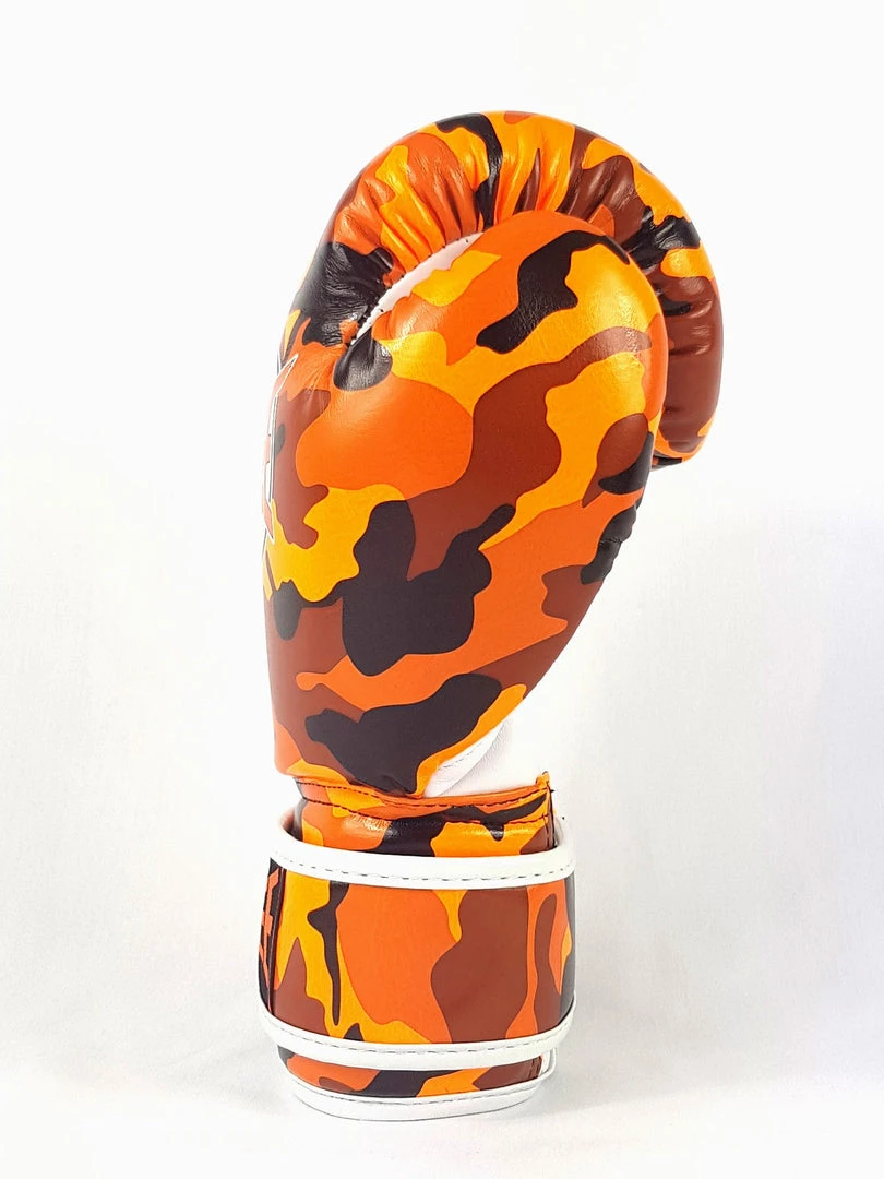 Champs Bxing Ltd Sandee Authentic Velcro Camo Orange & White Synthetic Leather Boxing Glove JUNIOR GLOVES 4oz-8oz 2 Champs Bxing Ltd Sandee Authentic Velcro Camo Orange & White Synthetic Leather Boxing Glove JUNIOR GLOVES 4oz-8oz