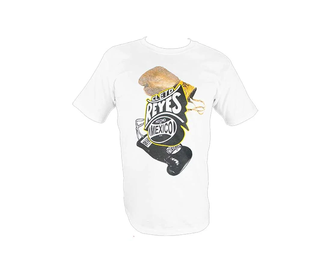 White Cotton T-shirt With Cleto Reyes Glove Logo 1 White Cotton T-shirt With Cleto Reyes Glove Logo