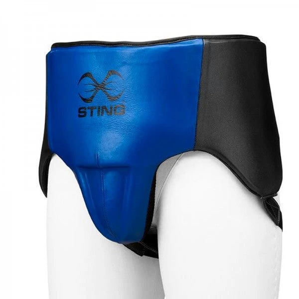 Champs Bxing HEAD & GROIN GUARDS STING-PRO LEATHER BLACK/BLUE ABDOMINAL GUARD 1 Champs Bxing HEAD & GROIN GUARDS STING-PRO LEATHER BLACK/BLUE ABDOMINAL GUARD