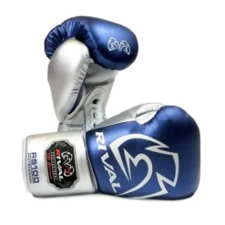 SENIOR GLOVES RIVAL-RS100-PROFESSIONAL BLUE/SILVER SPARRING GLOVES
