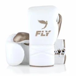 FLY-SUPERLACE TRAINING GLOVES - WHITE/MATT GOLD SENIOR GLOVES
