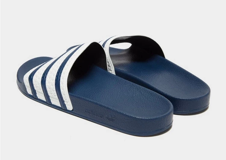 Adidas Originals Adilette Sliders In Blue And White 2 Adidas Originals Adilette Sliders In Blue And White