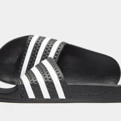 Adidas Originals Adilette Sliders In Black And White BOXING BOOTS