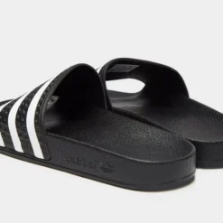 Adidas Originals Adilette Sliders In Black And White BOXING BOOTS