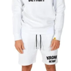 CLOTHING KRONK DETROIT APPLIQUE SHORTS WHITE