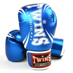 SENIOR GLOVES Twins Metallic Blue Synthetic Boxing Gloves