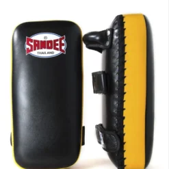 Champs Bxing Ltd Sandee Large Extra Thick Black & Yellow Flat Thai Kick Pads FOCUS MITTS & PADDLES