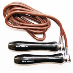 Ringside-Black Coated Handle Leather Skipping Rope SKIPPING ROPES