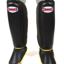 Champs Bxing Ltd Sandee Authentic Black & Yellow Leather Boot Shinguard