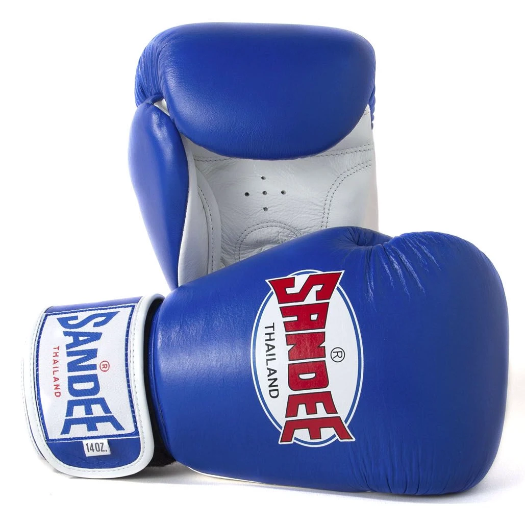 Champs Bxing Ltd SANDEE-Authentic Velcro Blue & White Leather Boxing Glove SENIOR GLOVES 1 Champs Bxing Ltd SANDEE-Authentic Velcro Blue & White Leather Boxing Glove SENIOR GLOVES