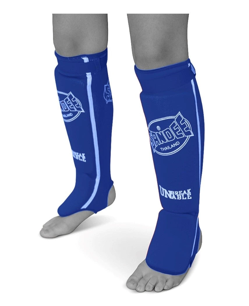 Sandee Blue & White Cotton Slip-on Competition Shinguard 1 Sandee Blue & White Cotton Slip-on Competition Shinguard