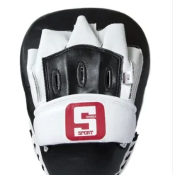 Sandee Sport Synthetic Leather Black & White Curved Focus Mitt