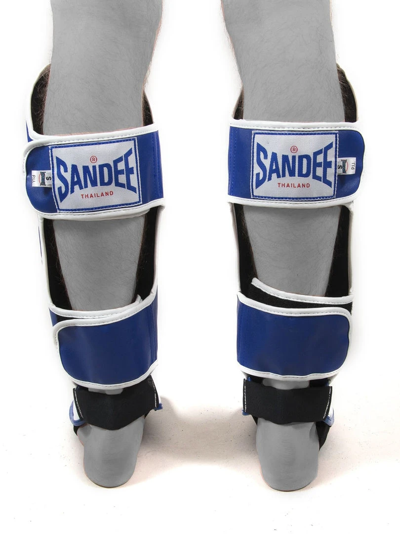 MUAY THAI Sandee KIDS Authentic Blue & White Synthetic Leather Boot Shinguard 3 MUAY THAI Sandee KIDS Authentic Blue & White Synthetic Leather Boot Shinguard