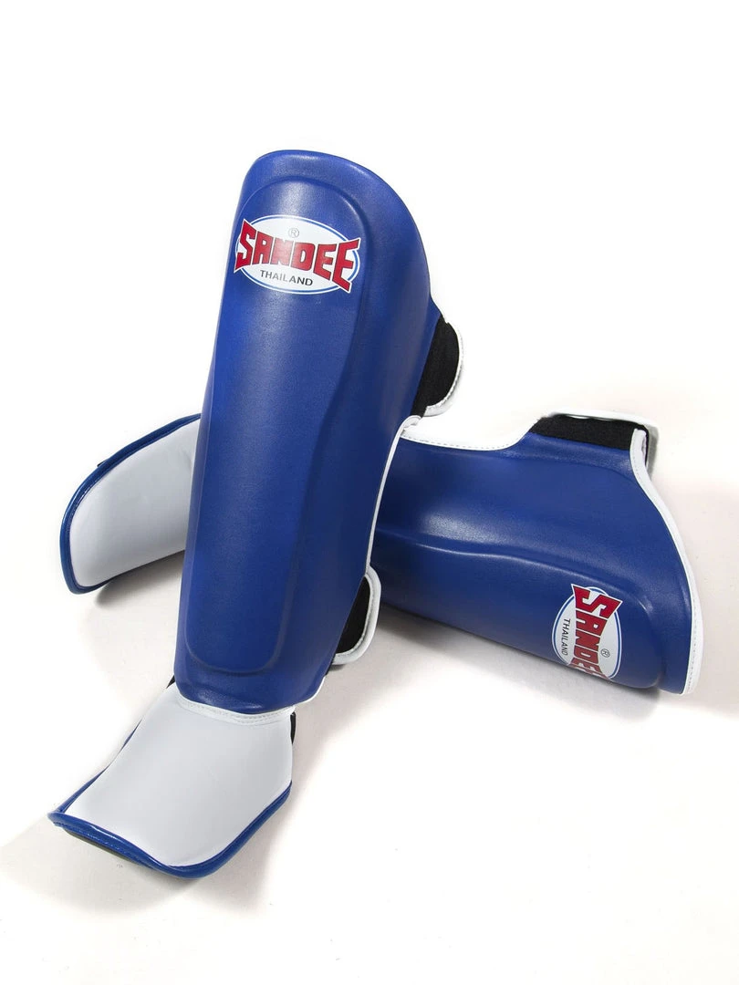 MUAY THAI Sandee KIDS Authentic Blue & White Synthetic Leather Boot Shinguard 4 MUAY THAI Sandee KIDS Authentic Blue & White Synthetic Leather Boot Shinguard