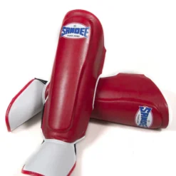 Sandee KIDS Authentic Red & White Synthetic Leather Boot Shinguard MUAY THAI