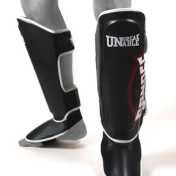 MUAY THAI Sandee KIDS Cool-Tec Black, White & Red Synthetic Leather Boot Shinguard