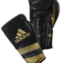 Adidas-AdiSpeed Black/gold Lace Boxing Gloves SENIOR GLOVES