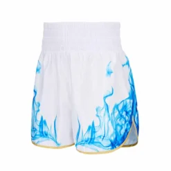 SUZI WONG-WHITE AND BLUE SMOKE BOXING SHORTS